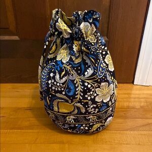 Vera Bradley Ellie blue elephant paisley drawstring lined ditty dry/wet bag
